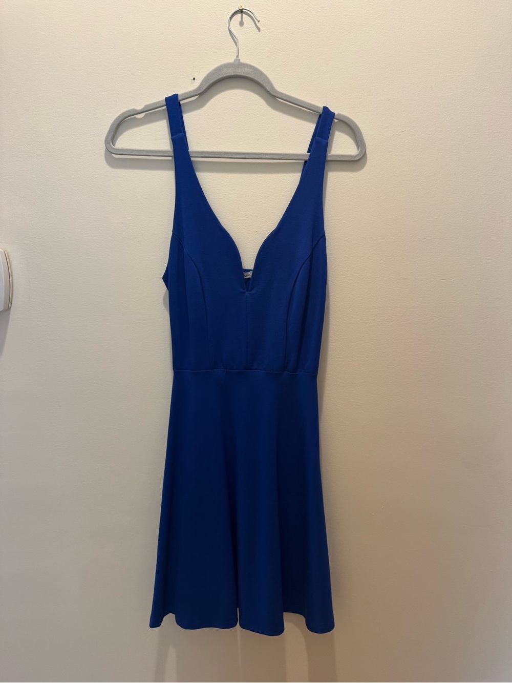 Charlotte Russe Royal Blue V-Neck Sleeveless Fit & Flare Dress